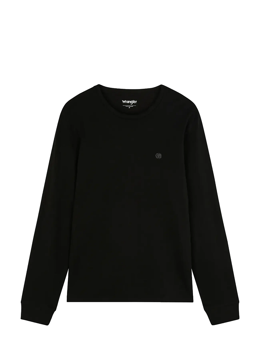Wrangler - LS TEE - långärmade t-shirts - black beauty - 1