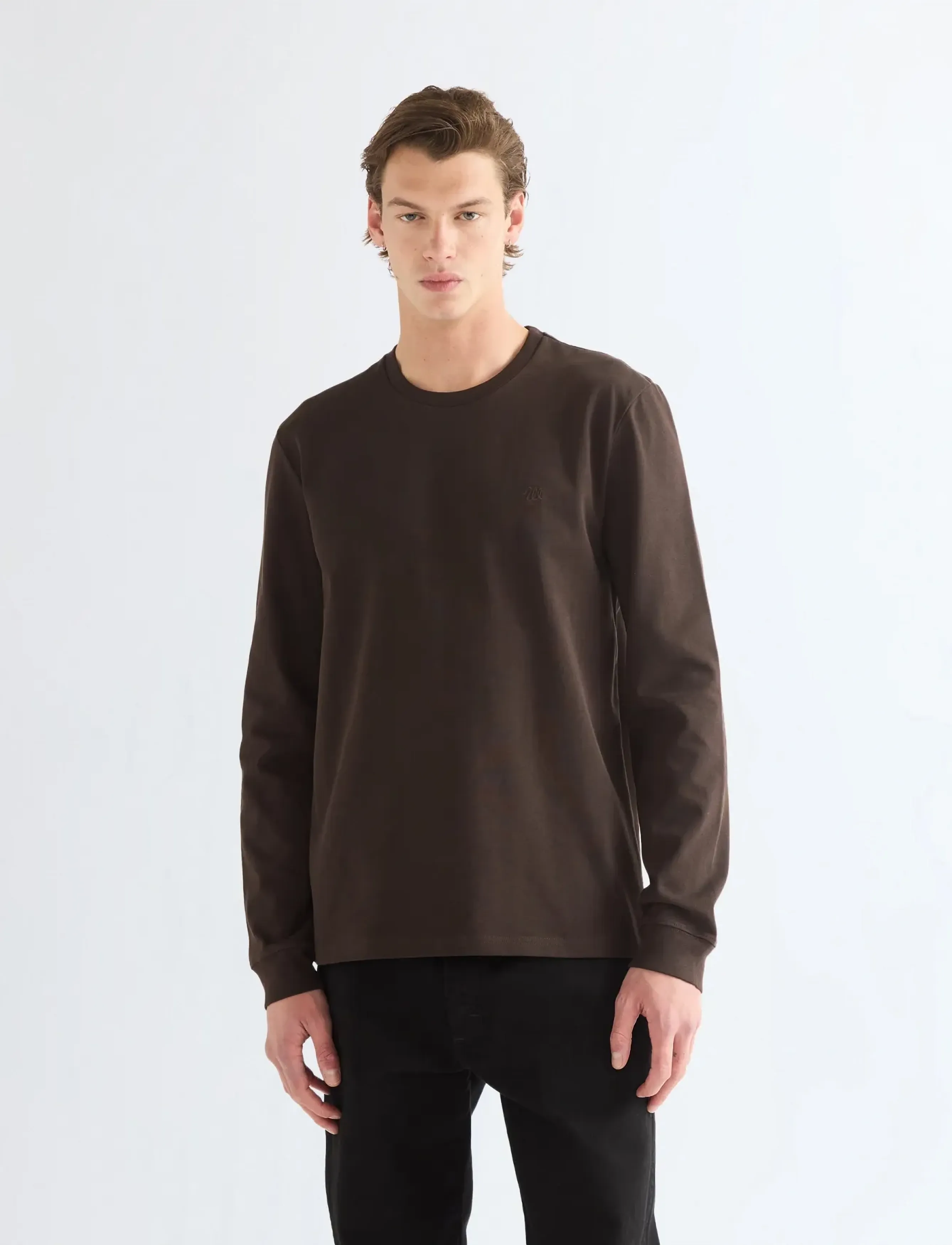 Wrangler LS TEE - T-shirts - CHOCOLATE TORTE / brown