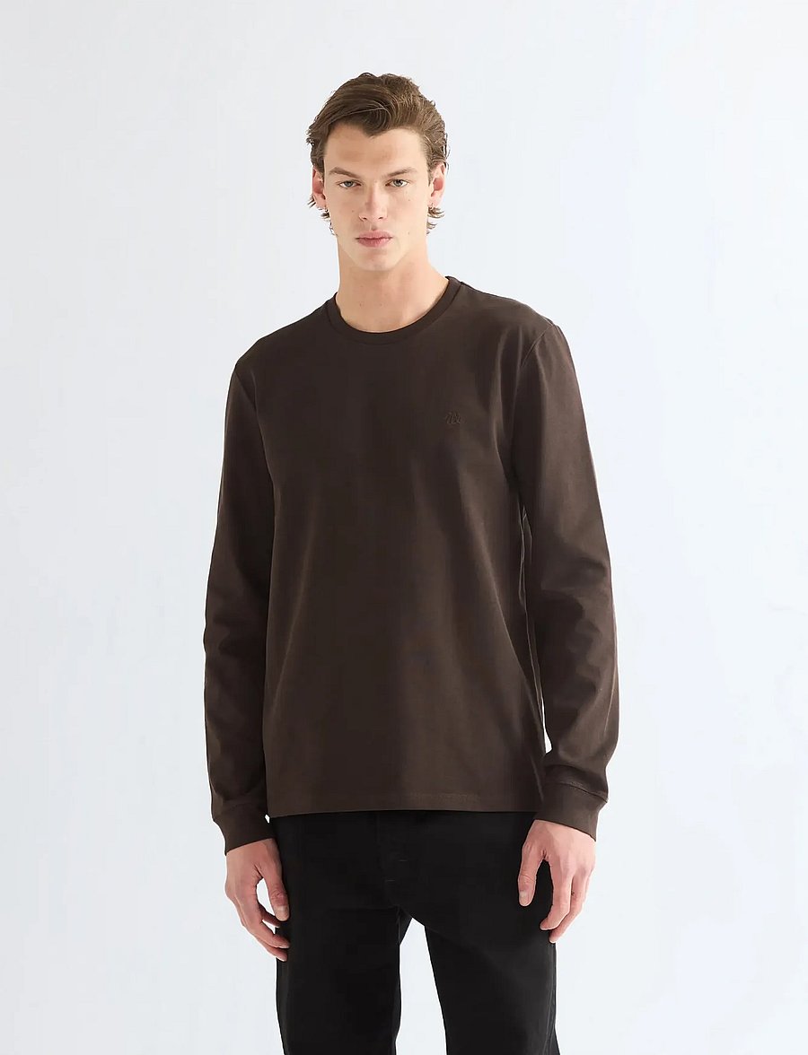 Wrangler - LS TEE - långärmade t-shirts - chocolate torte - 0