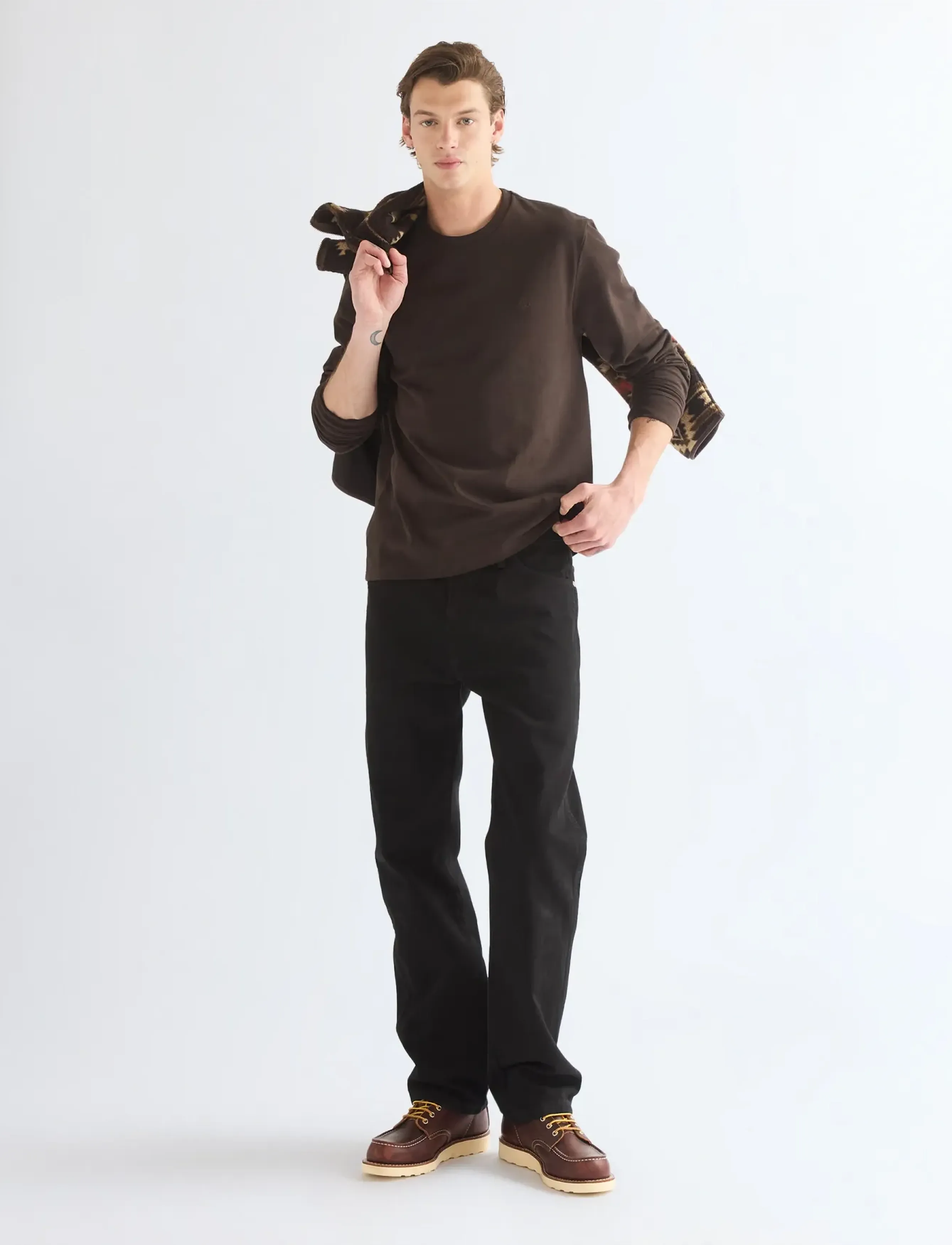 Wrangler - LS TEE - långärmade t-shirts - chocolate torte - 3