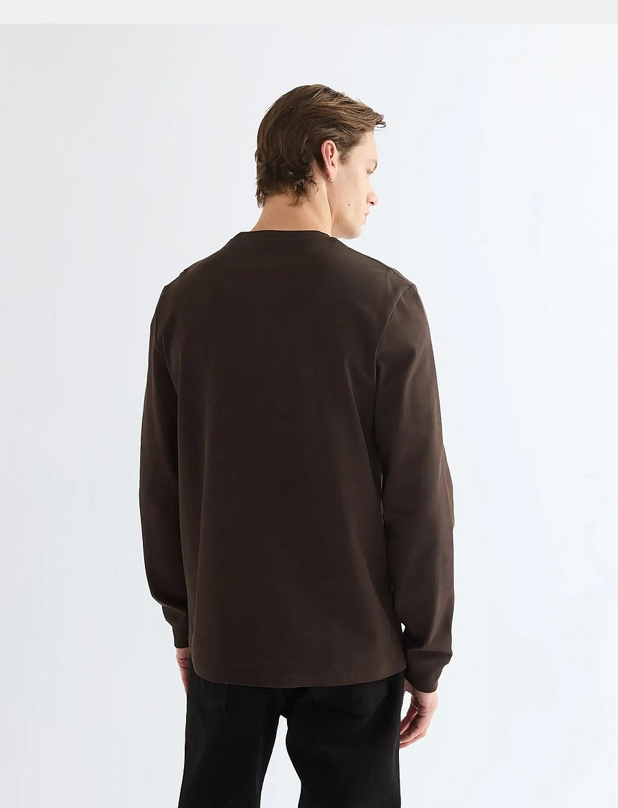 Wrangler - LS TEE - långärmade t-shirts - chocolate torte - 4