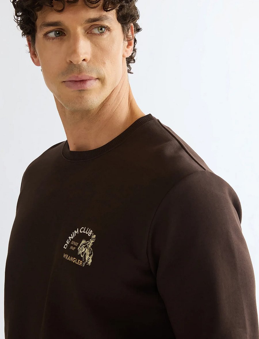 Wrangler - SMALL GRAPHIC CREW - kollektioner - chocolate torte - 5