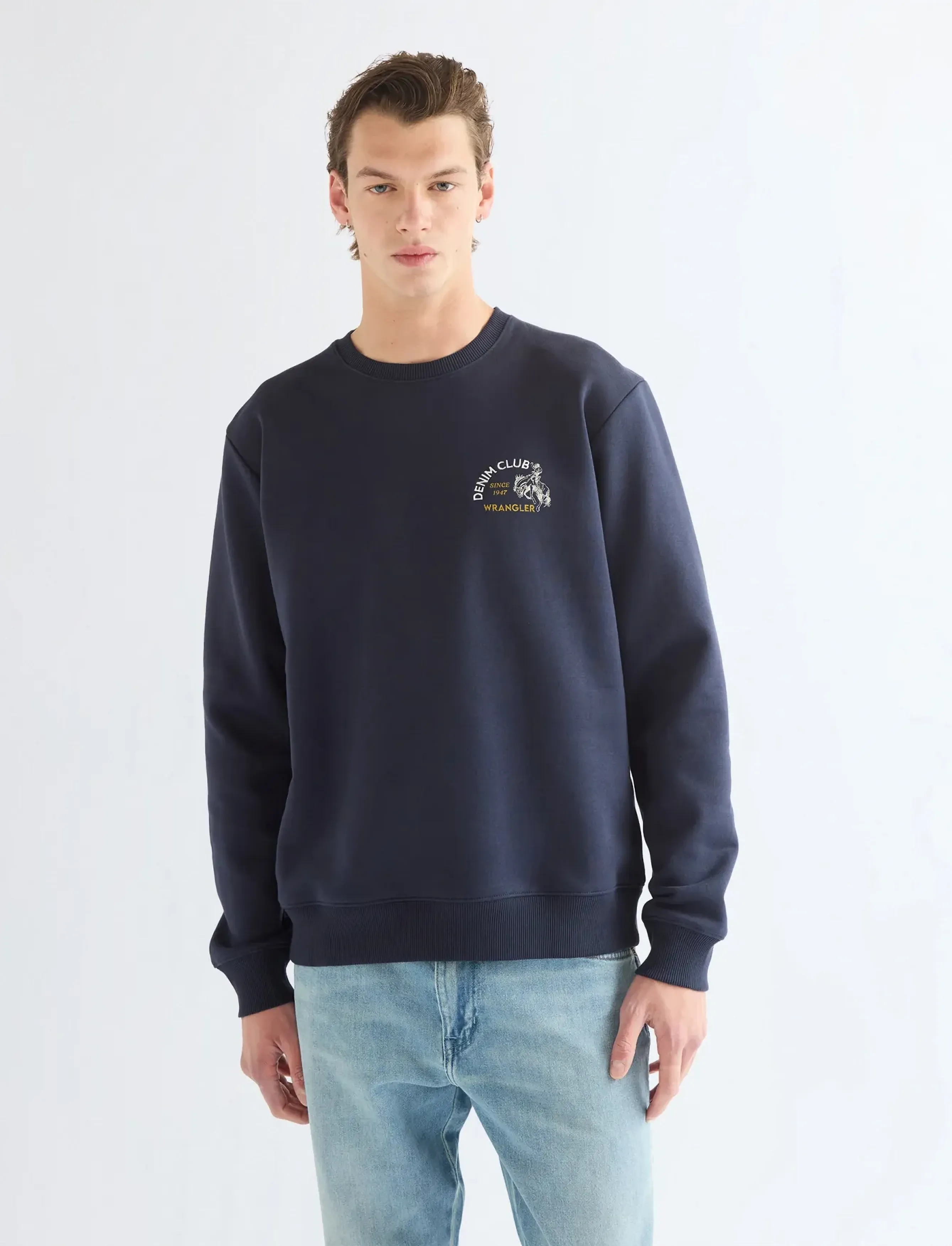 Wrangler SMALL GRAPHIC CREW - Visa allt - DARK SAPPHIRE / navy