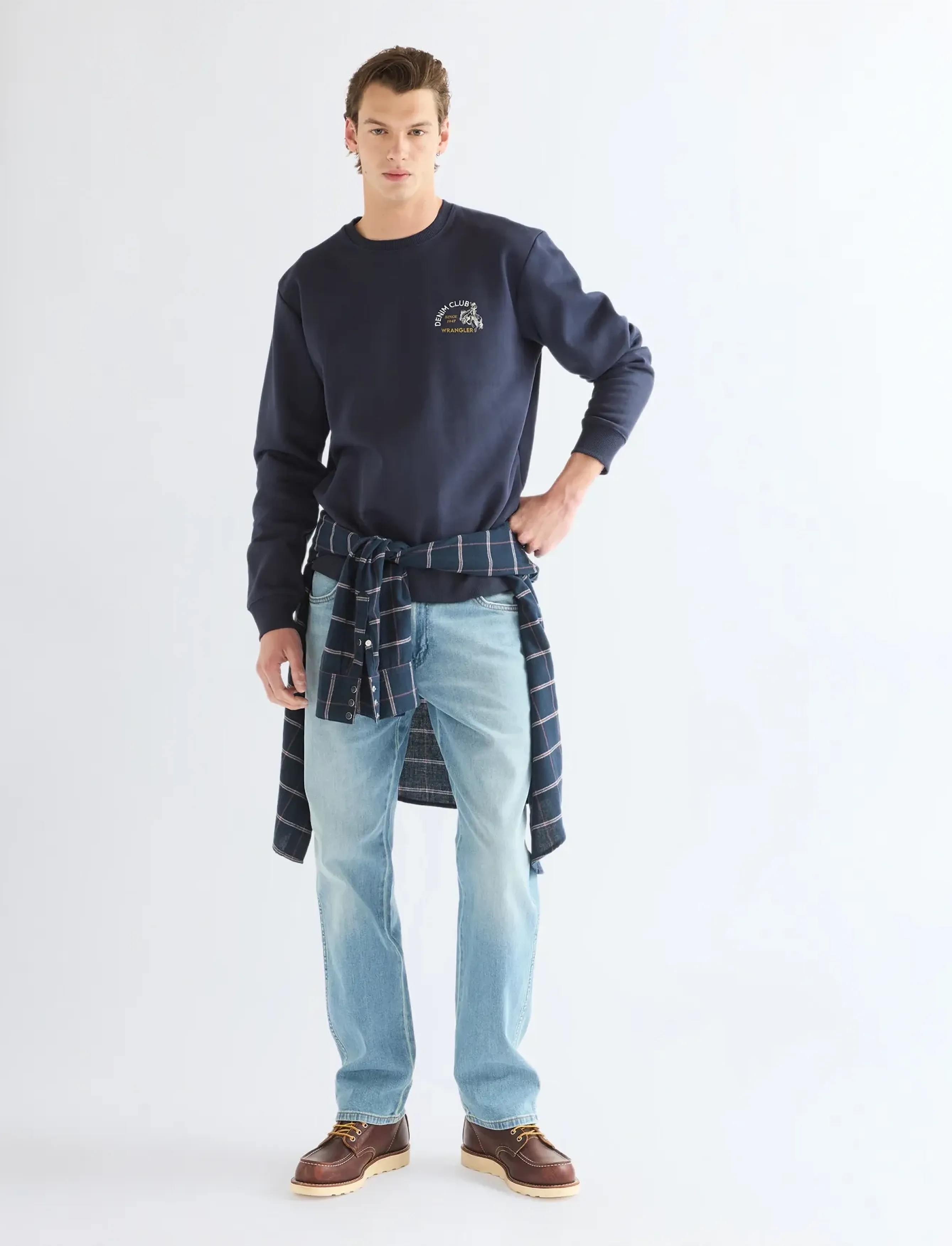 Wrangler - SMALL GRAPHIC CREW - kollektioner - dark sapphire - 3