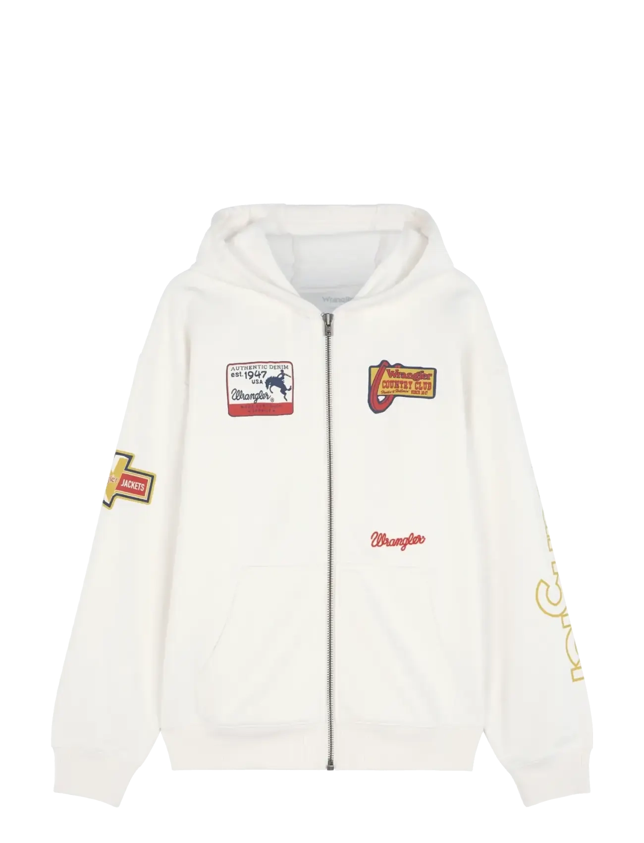 Wrangler - GRAPHIC ZIP HOODIE - jakker - bright white - 1