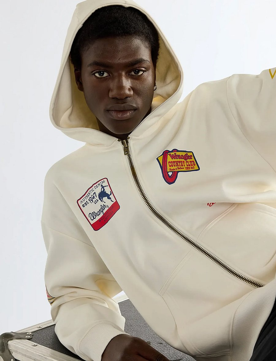 Wrangler - GRAPHIC ZIP HOODIE - jakker - bright white - 5