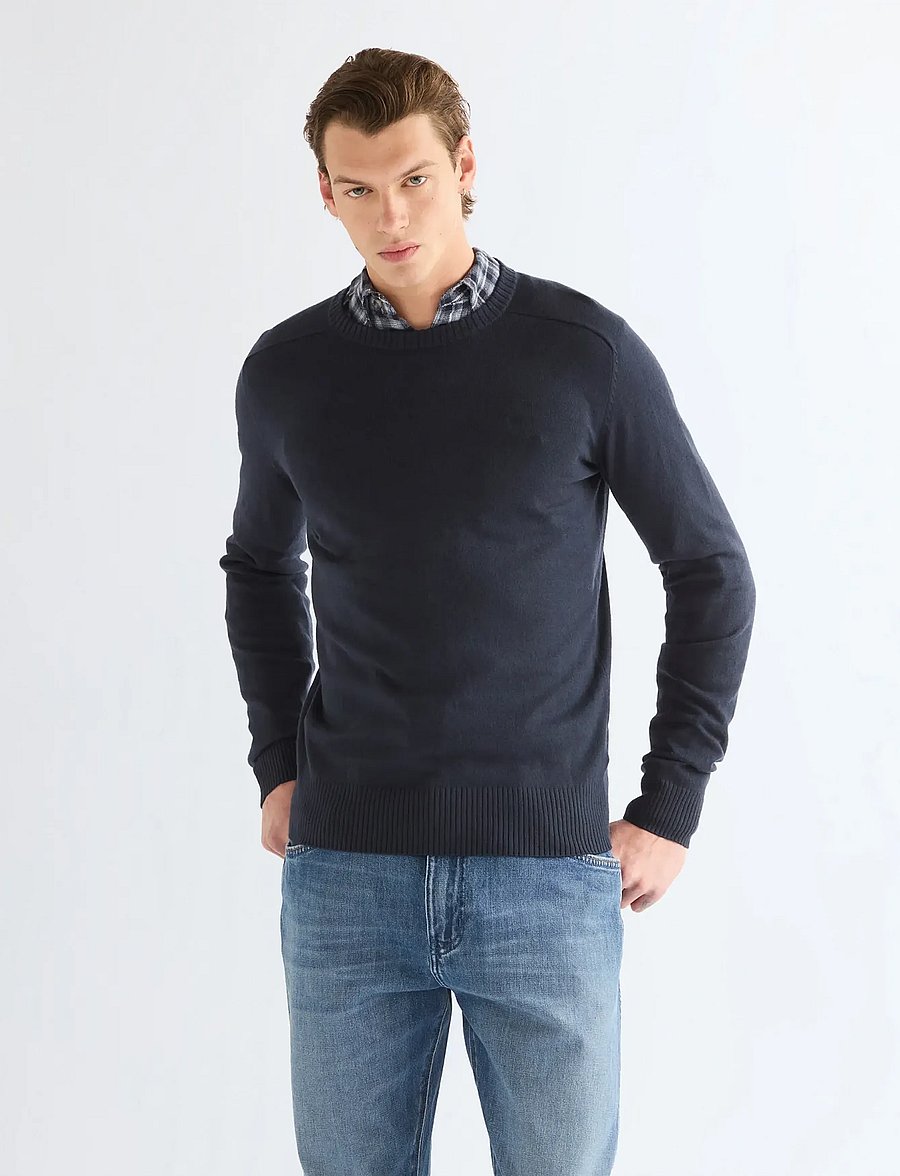 Wrangler - CREW NECK KNIT - rundhals - dark sapphire - 0