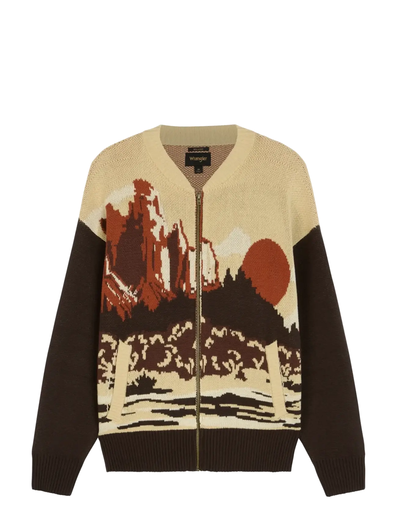 Wrangler FULL ZIP CARDIGAN - Vis alt - DESERT SCENIC / brown