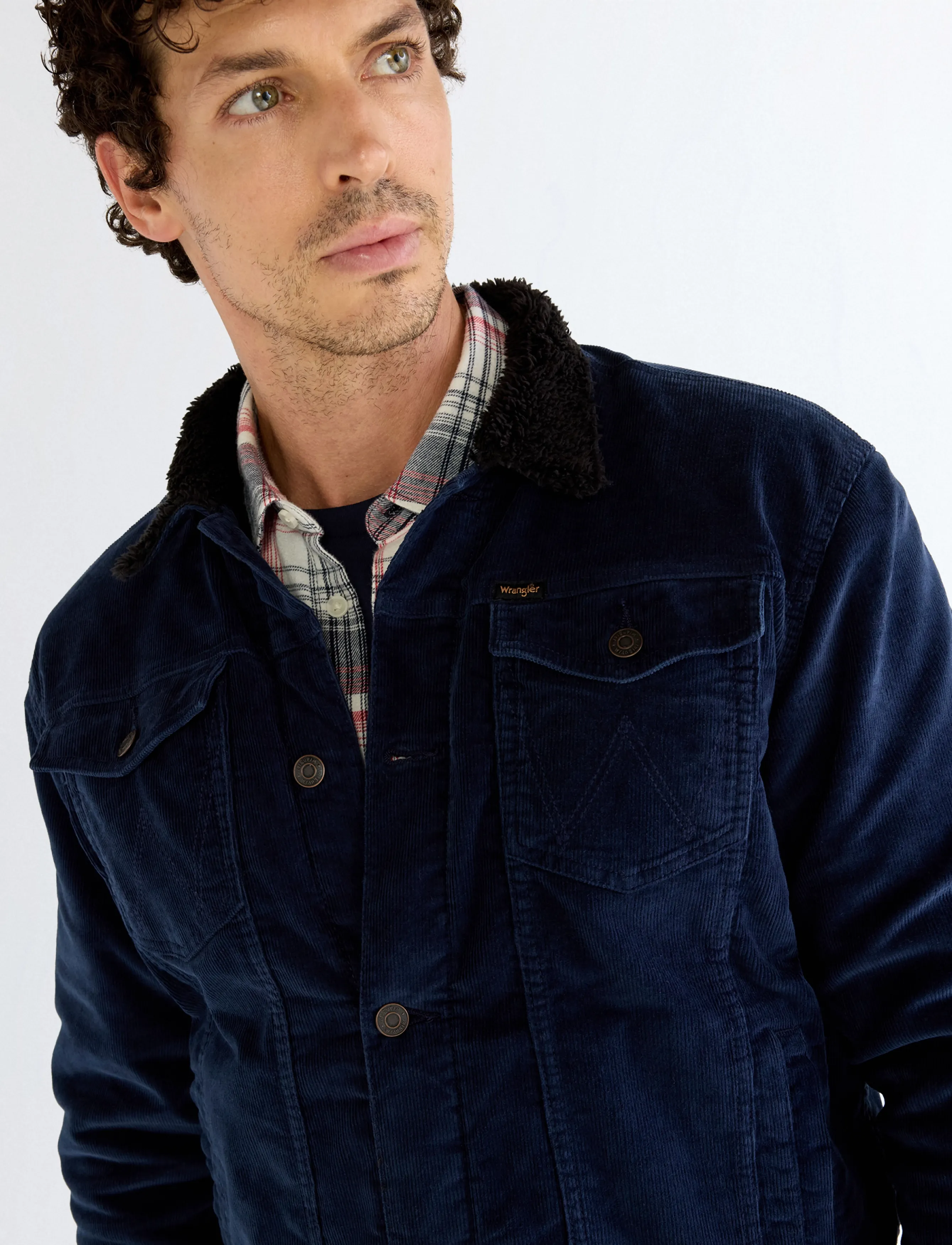 Wrangler - SHERPA CORDUROY JACKET - winterjacken - black iris - 5