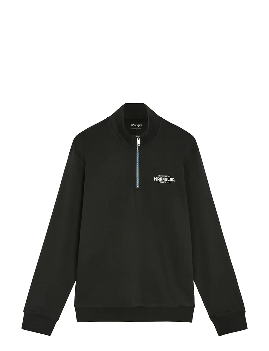 Wrangler - FUNNEL NECK ZIP - pullover mit halbem reißverschluss - faded black - 1