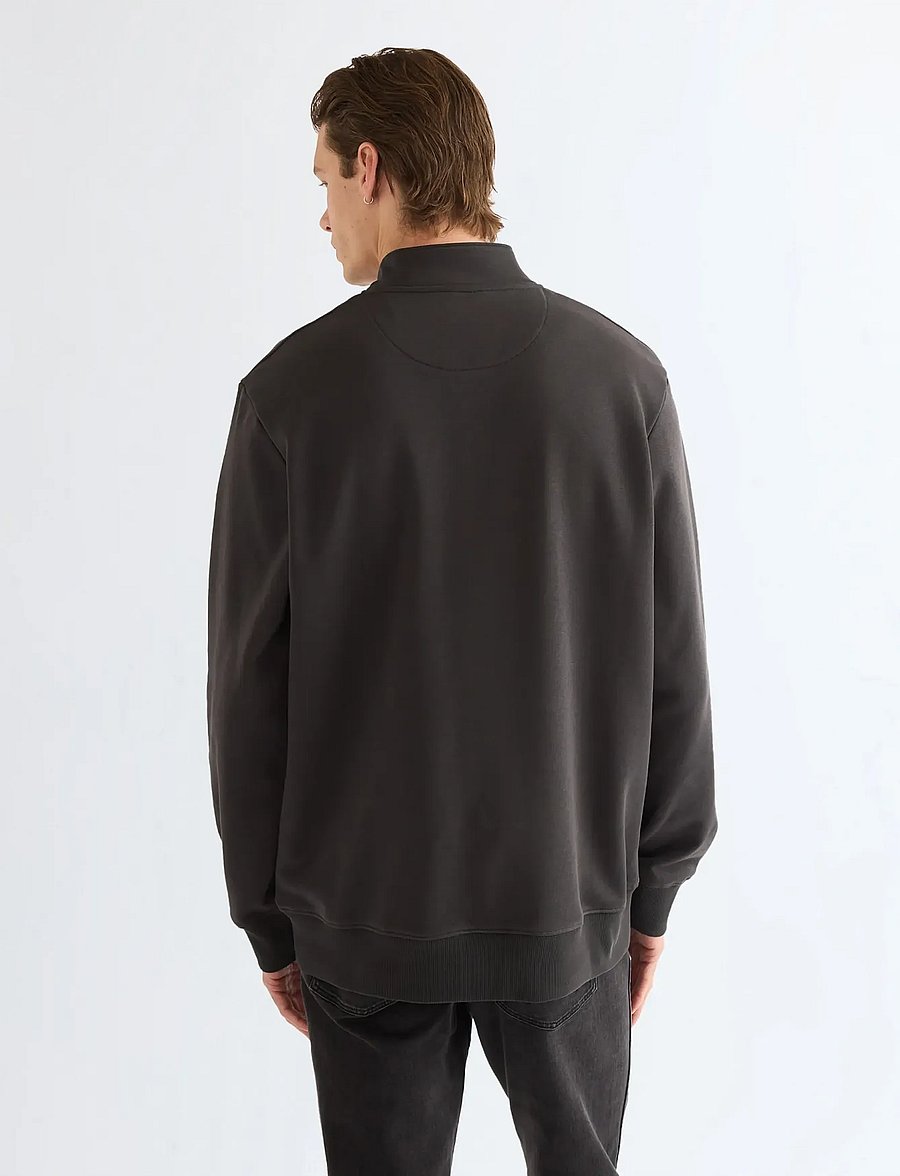 Wrangler - FUNNEL NECK ZIP - pullover mit halbem reißverschluss - faded black - 4