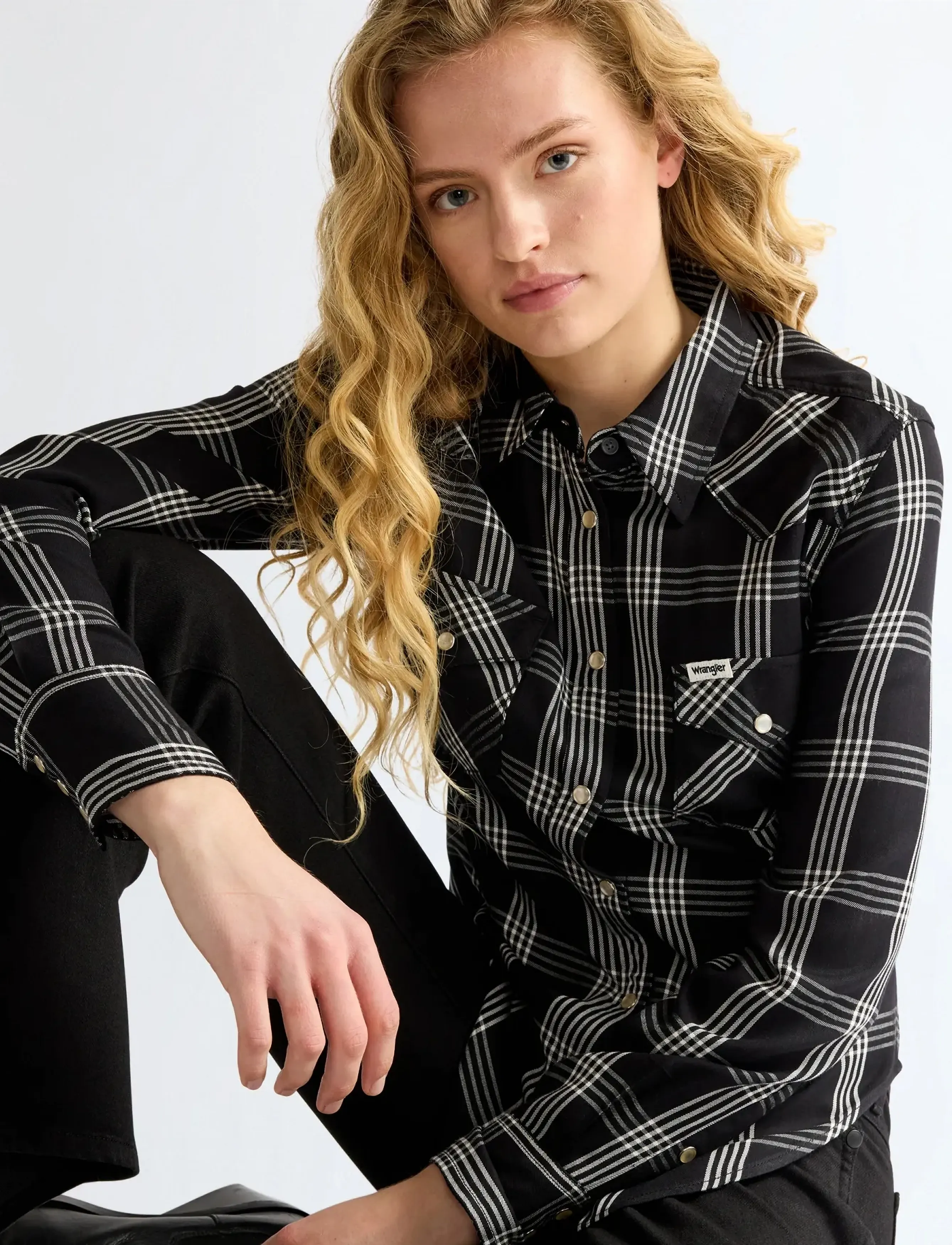 Wrangler - WESTERN SHIRT - langärmlige hemden - black - 5