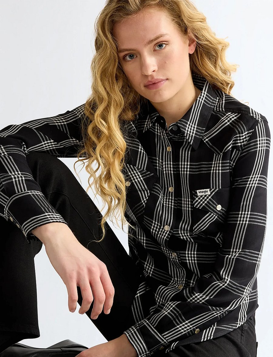 Wrangler - WESTERN SHIRT - langärmlige hemden - black - 5