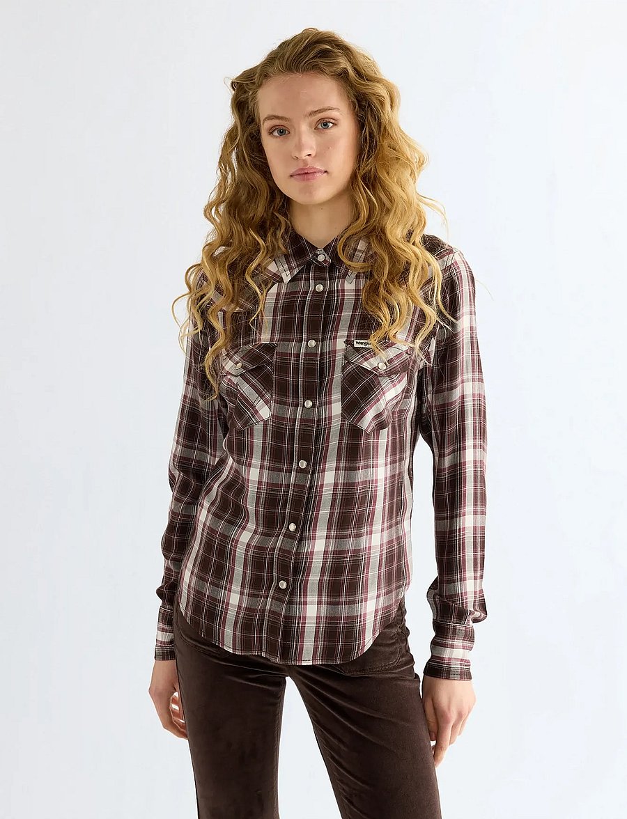 Wrangler - WESTERN SHIRT - långärmade skjortor - chocolate torte - 0