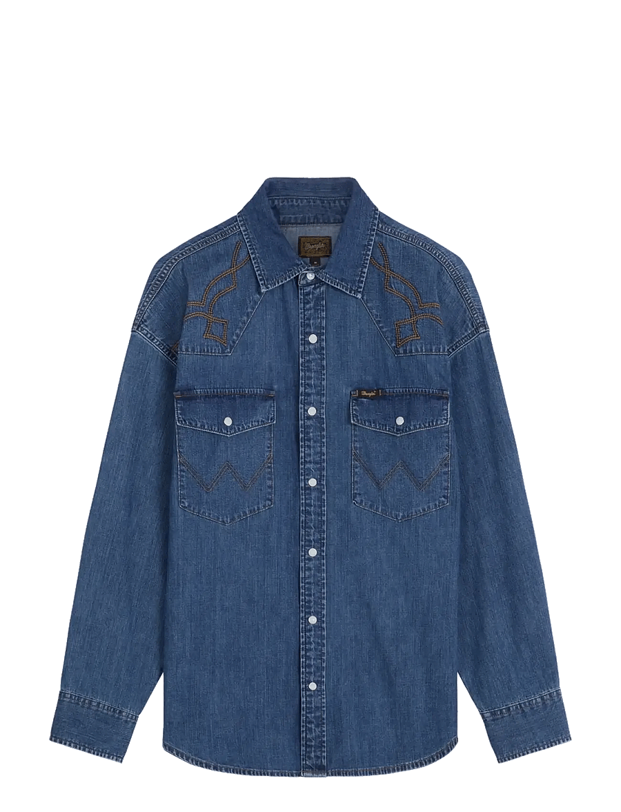 Wrangler - WESTERN SHIRT - jeansskjortor - river rock - 1