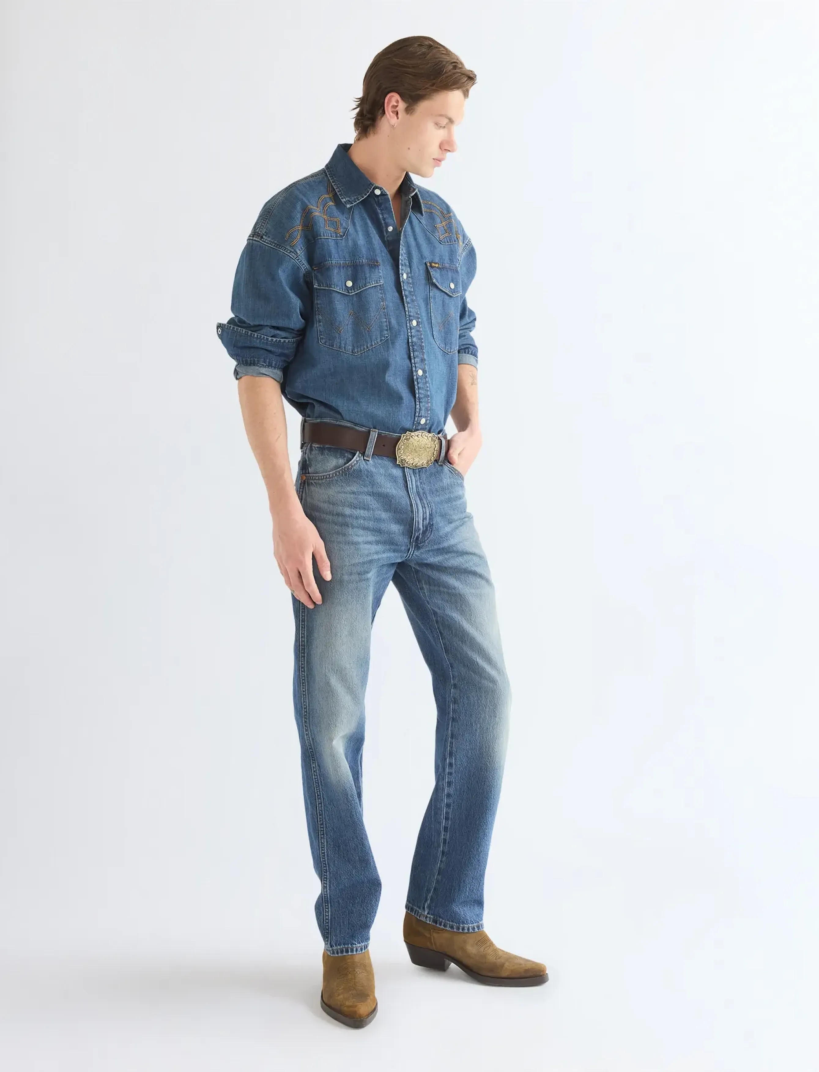 Wrangler - WESTERN SHIRT - jeansskjortor - river rock - 3