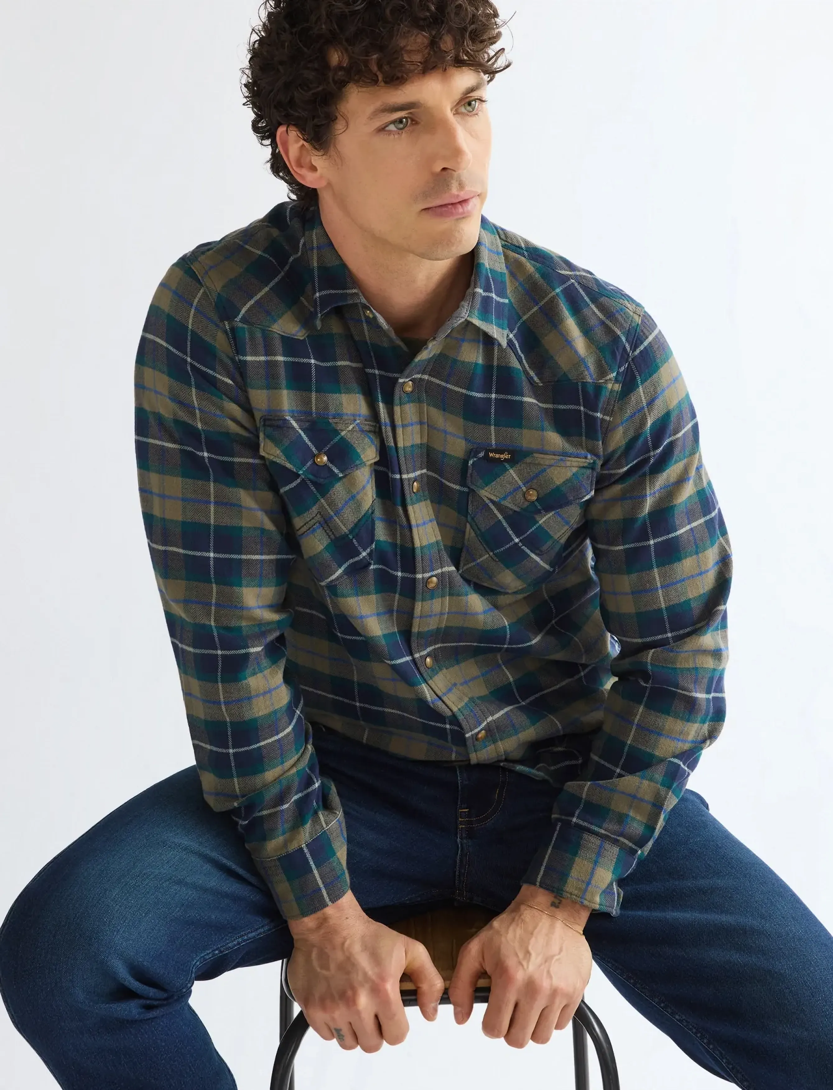 Wrangler - WESTERN SHIRT - män - dusty olive - 5