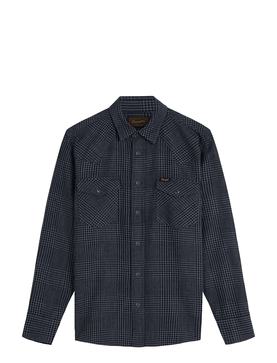 Wrangler - WESTERN SHIRT - karierte hemden - healthered indigo - 1