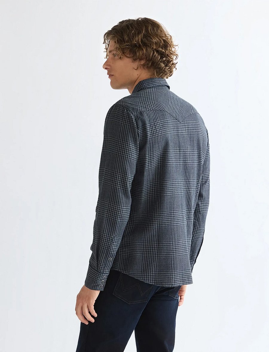 Wrangler - WESTERN SHIRT - karierte hemden - healthered indigo - 3