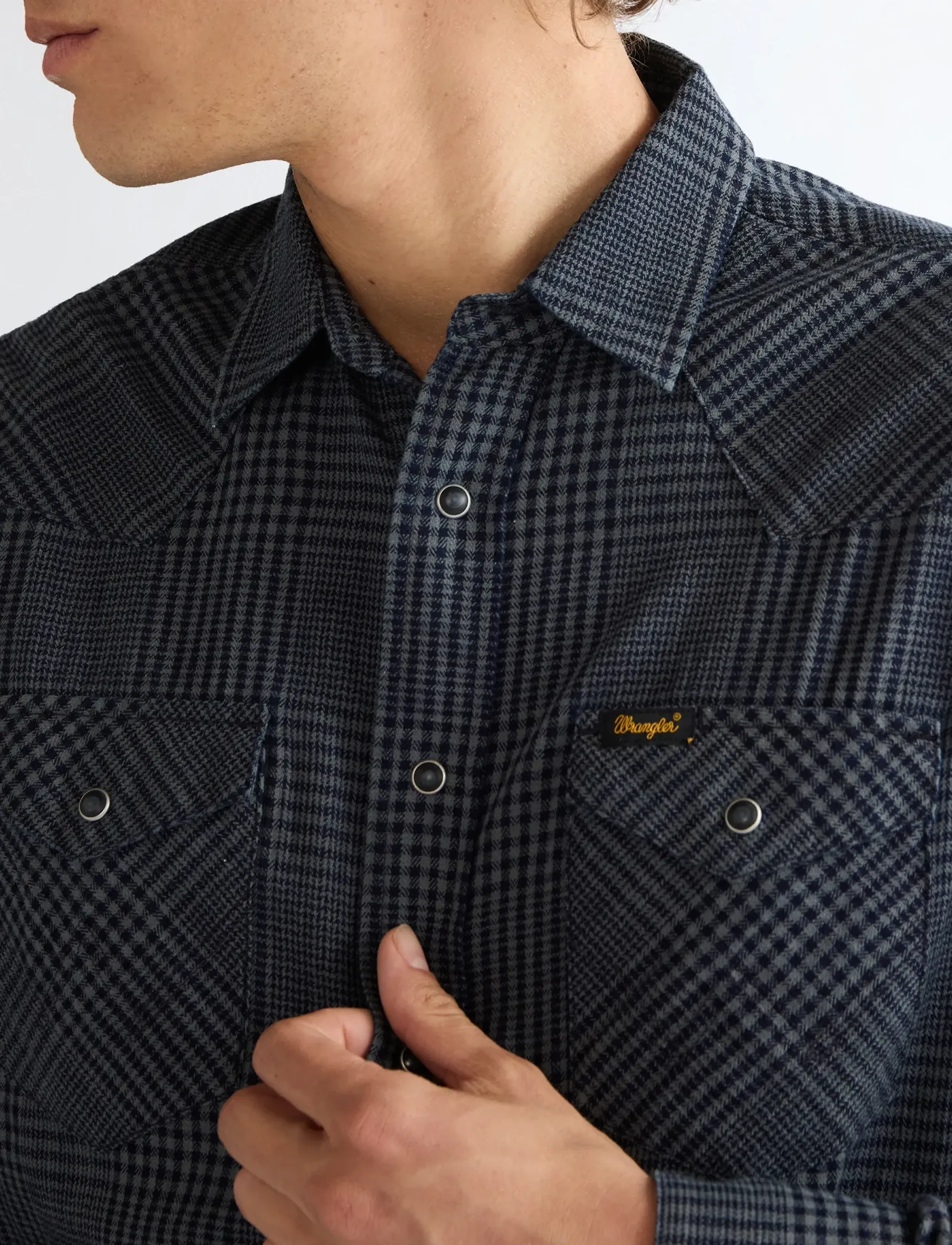 Wrangler - WESTERN SHIRT - karierte hemden - healthered indigo - 4