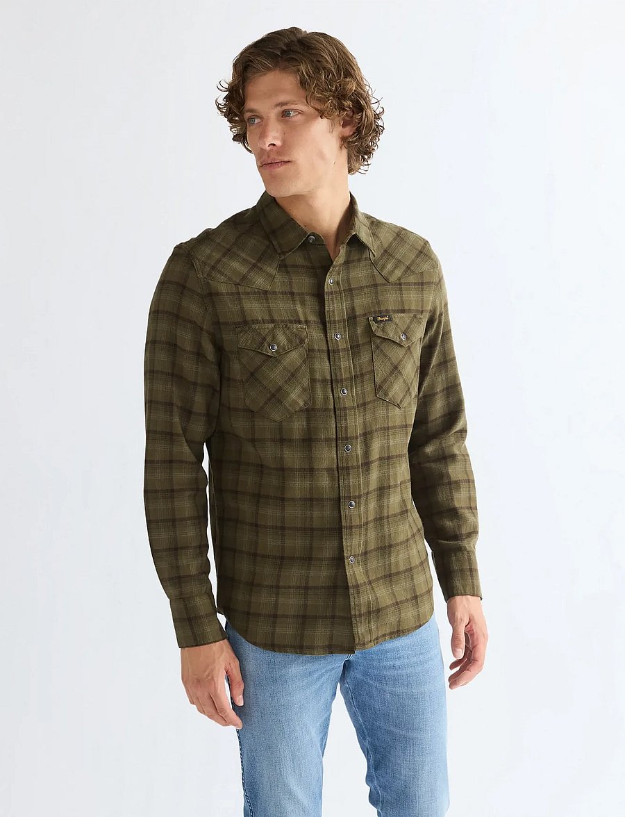 Wrangler - WESTERN SHIRT - ternede skjorter - olive night - 0
