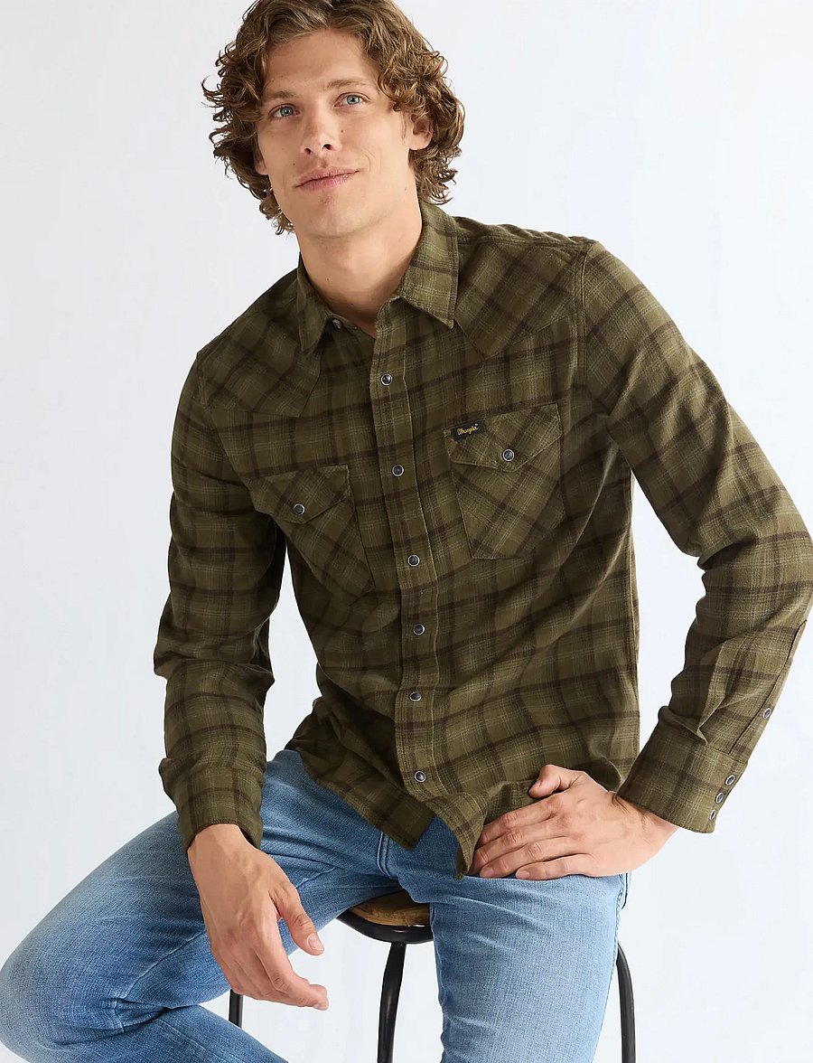 Wrangler - WESTERN SHIRT - ternede skjorter - olive night - 5