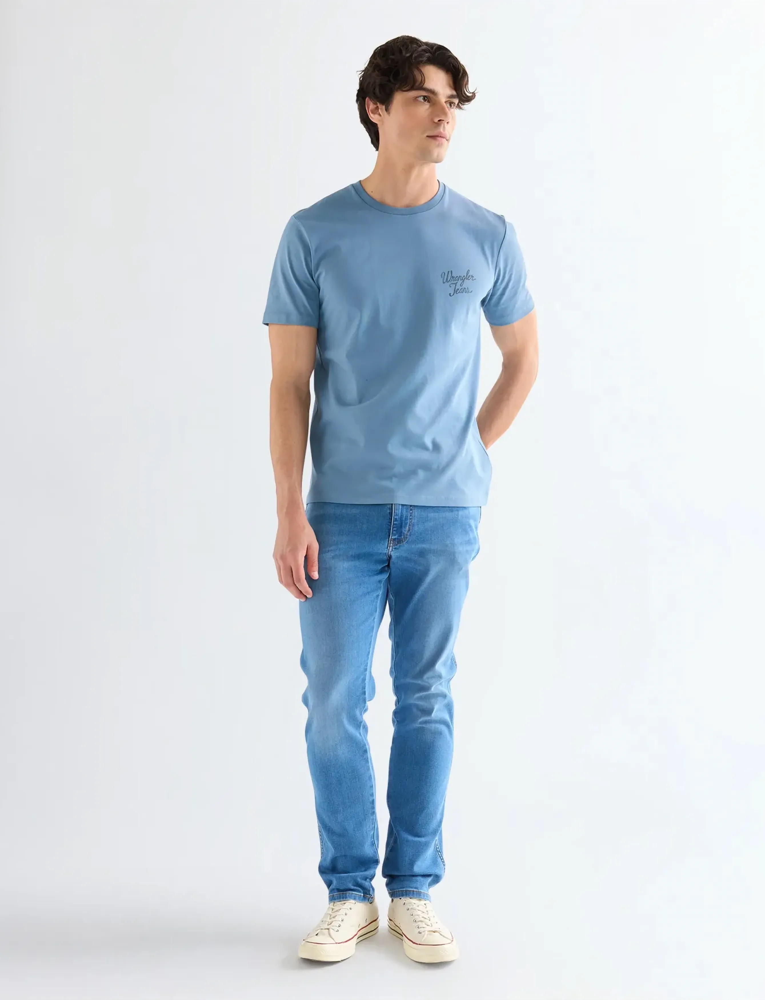 Wrangler - LOGO TEE - laveste priser - captains blue - 4