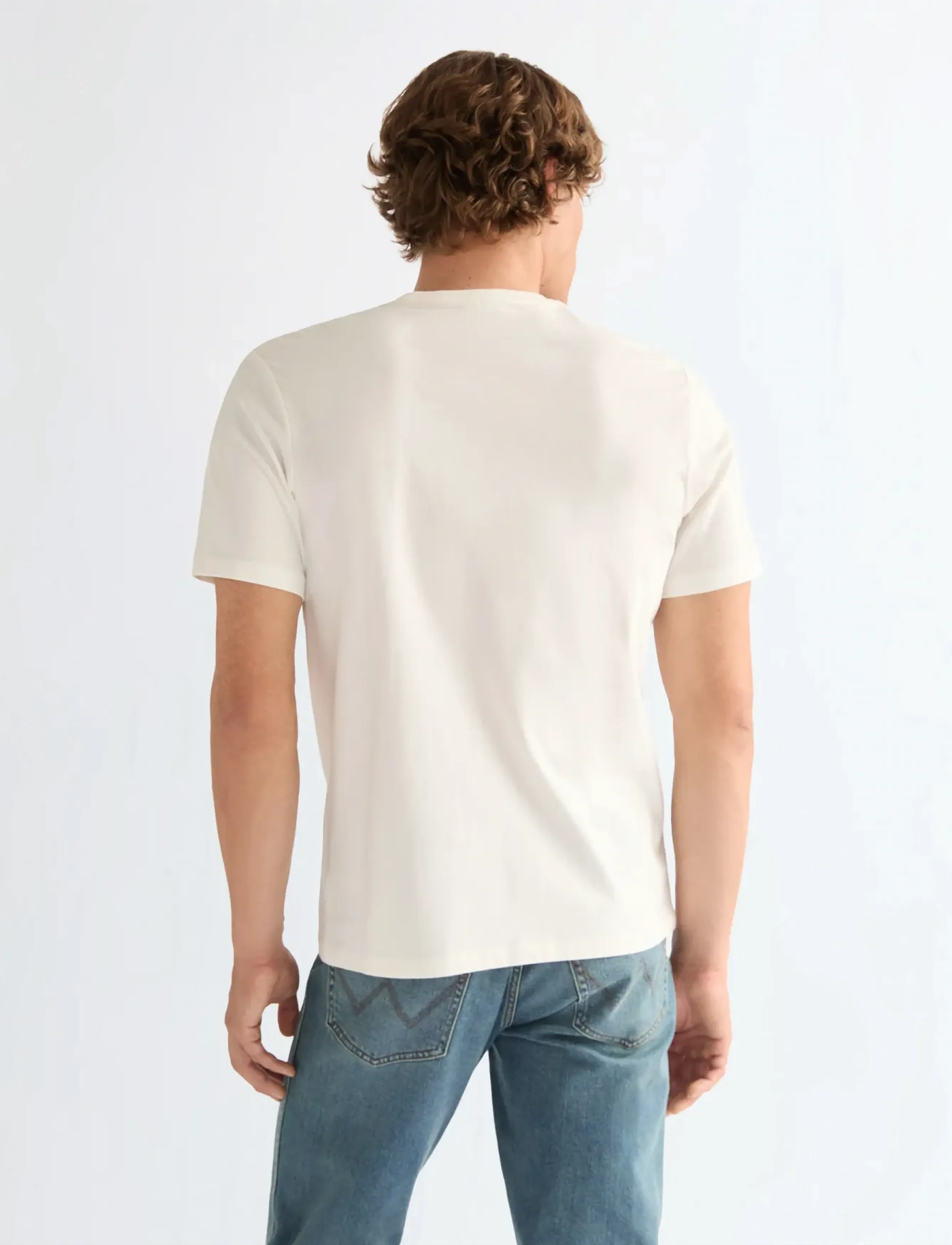 Wrangler - LOGO TEE - laveste priser - worn white - 2