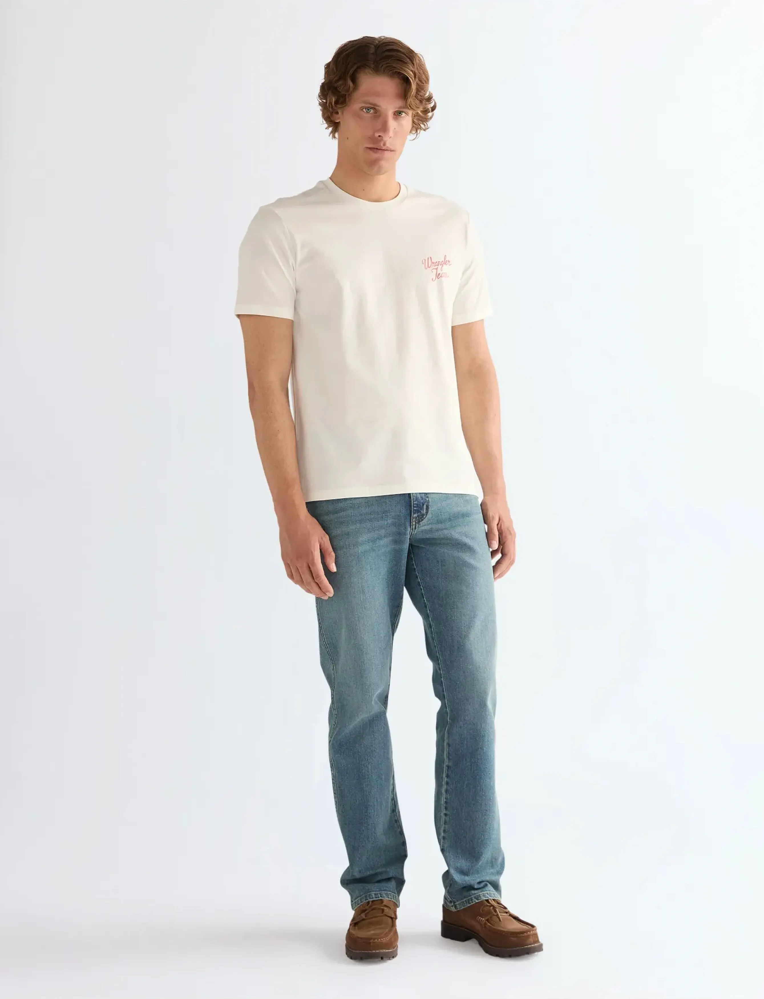 Wrangler - LOGO TEE - laveste priser - worn white - 3
