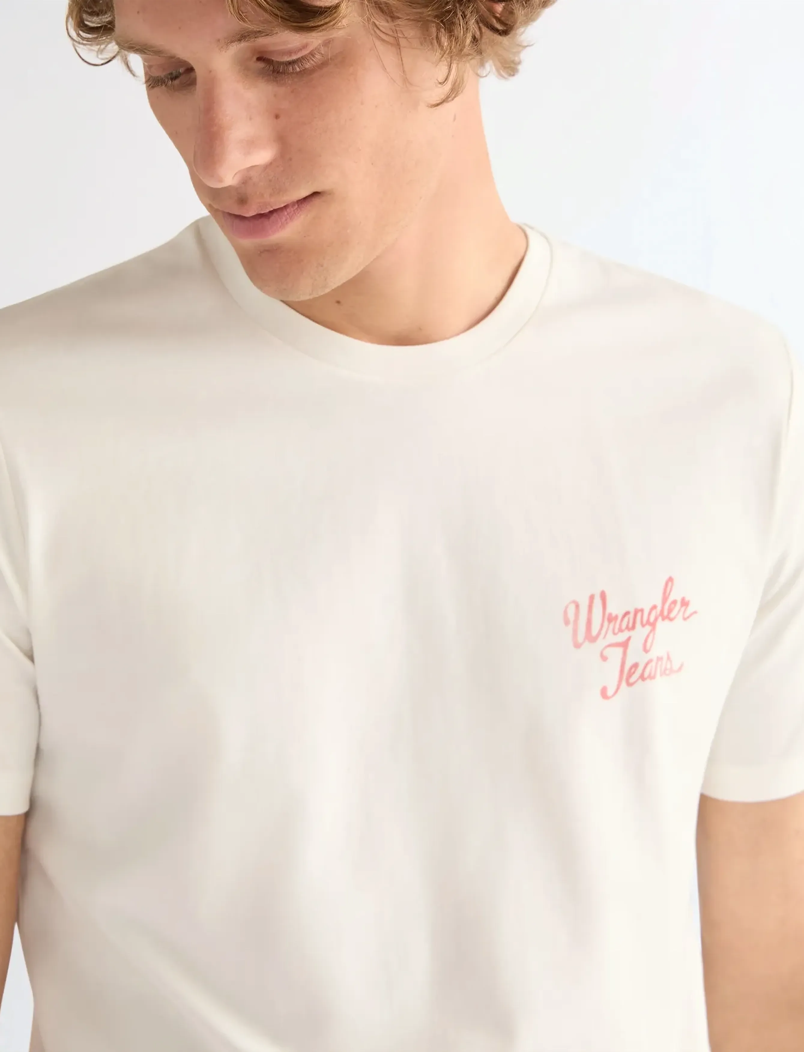 Wrangler - LOGO TEE - laveste priser - worn white - 4