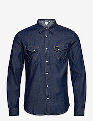 Wrangler - LS WESTERN SHIRT - džinsiniai marškiniai - dark stone - 0