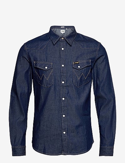 Wrangler LS WESTERN SHIRT - Shirts - DARK STONE / navy