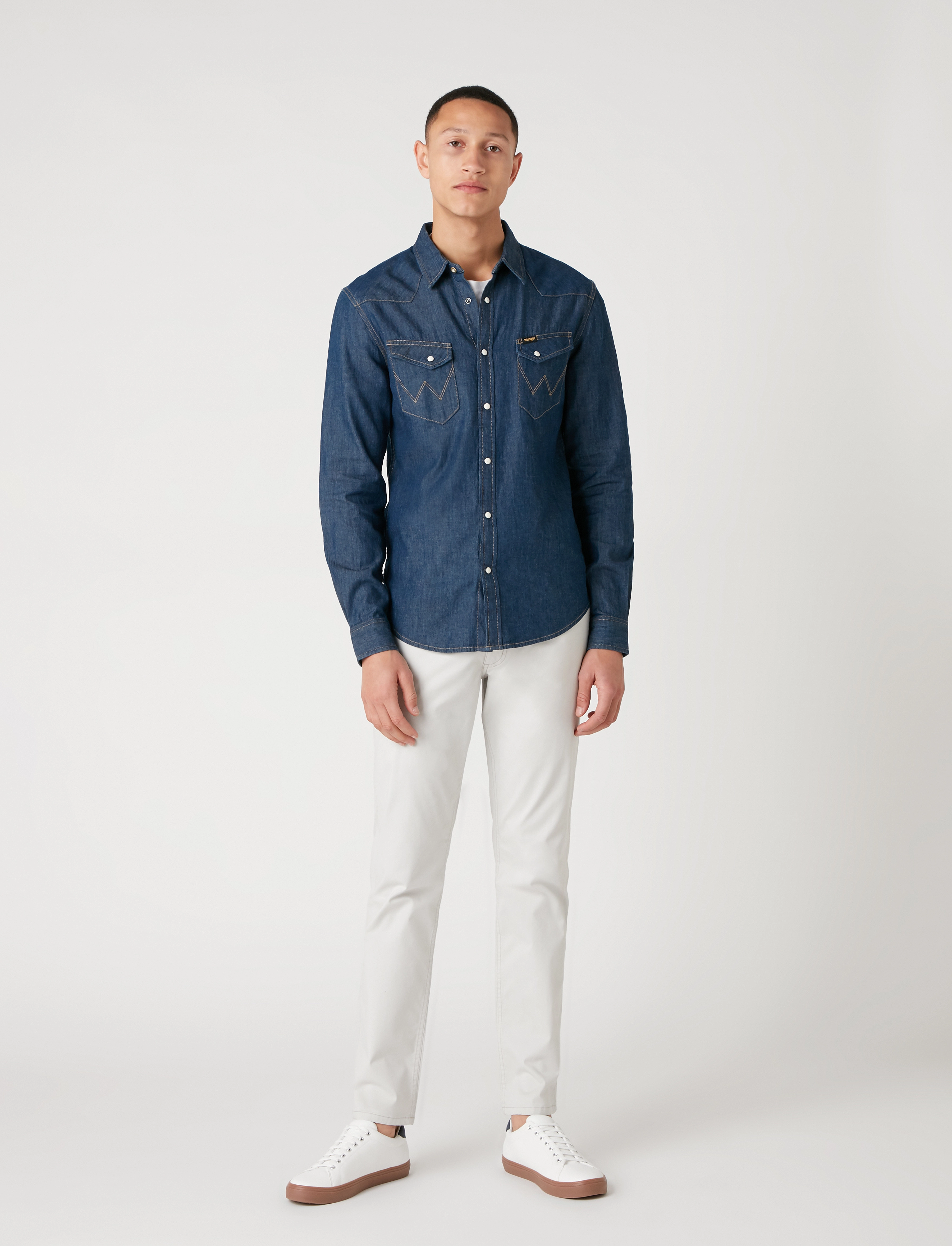 Wrangler - LS WESTERN SHIRT - dark stone - 3