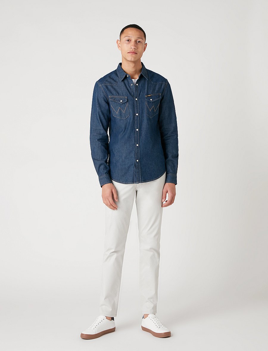 Wrangler - LS WESTERN SHIRT - dark stone - 4