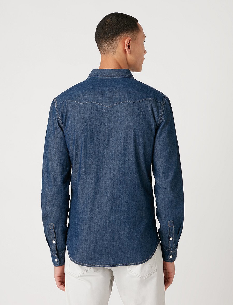 Wrangler - LS WESTERN SHIRT - dark stone - 5
