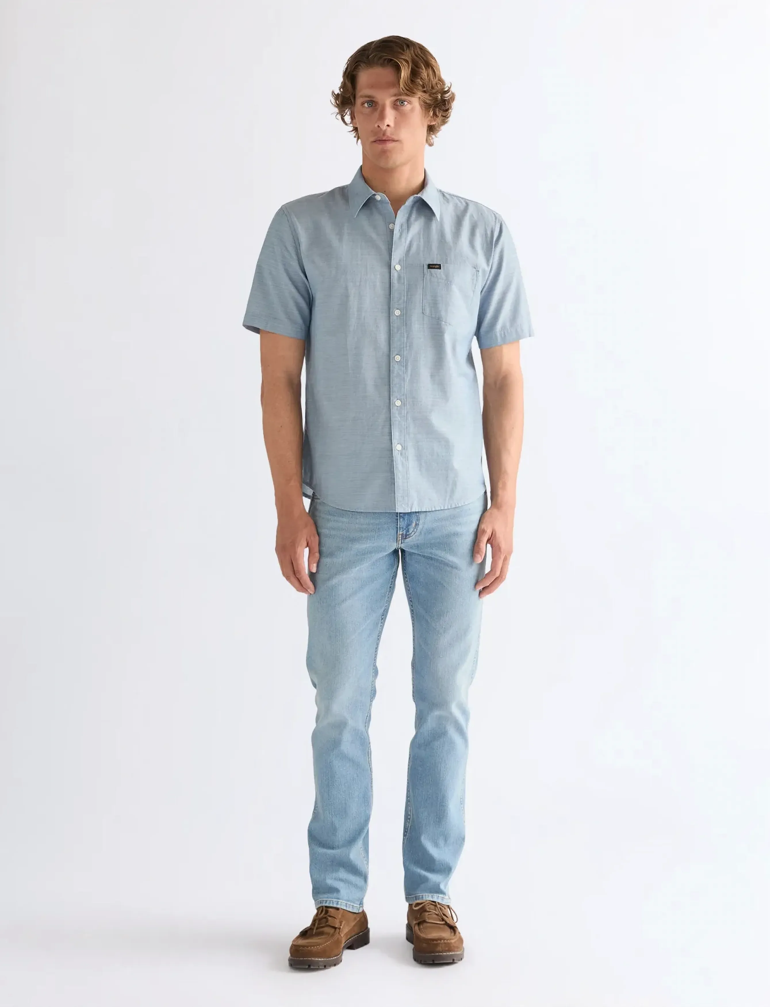 Wrangler - SS 1 PKT SHIRT - rennot kauluspaidat - captains blue - 4