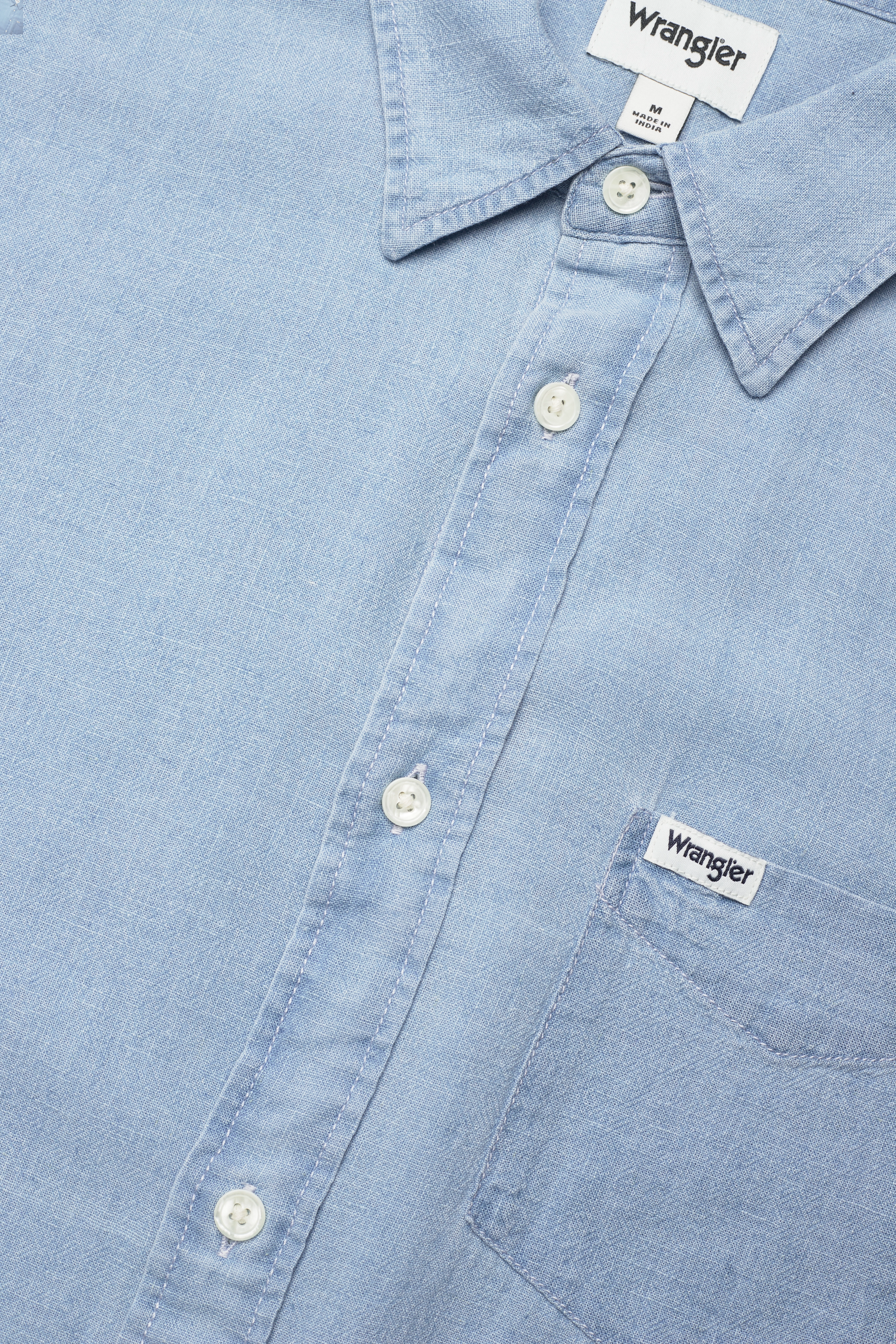 Wrangler - SS 1 PKT SHIRT - light indigo - 3