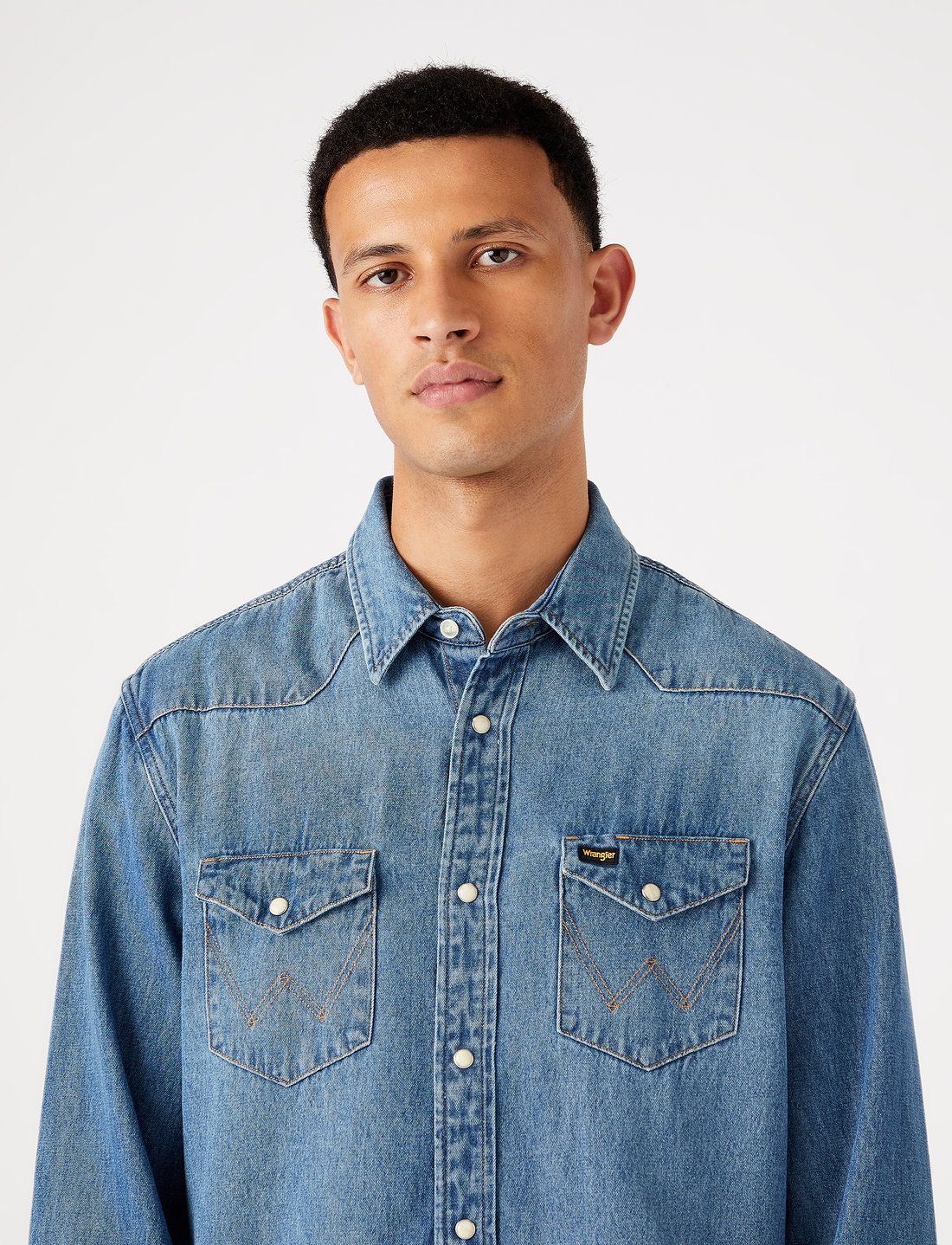 Wrangler blue 2025 jean shirts