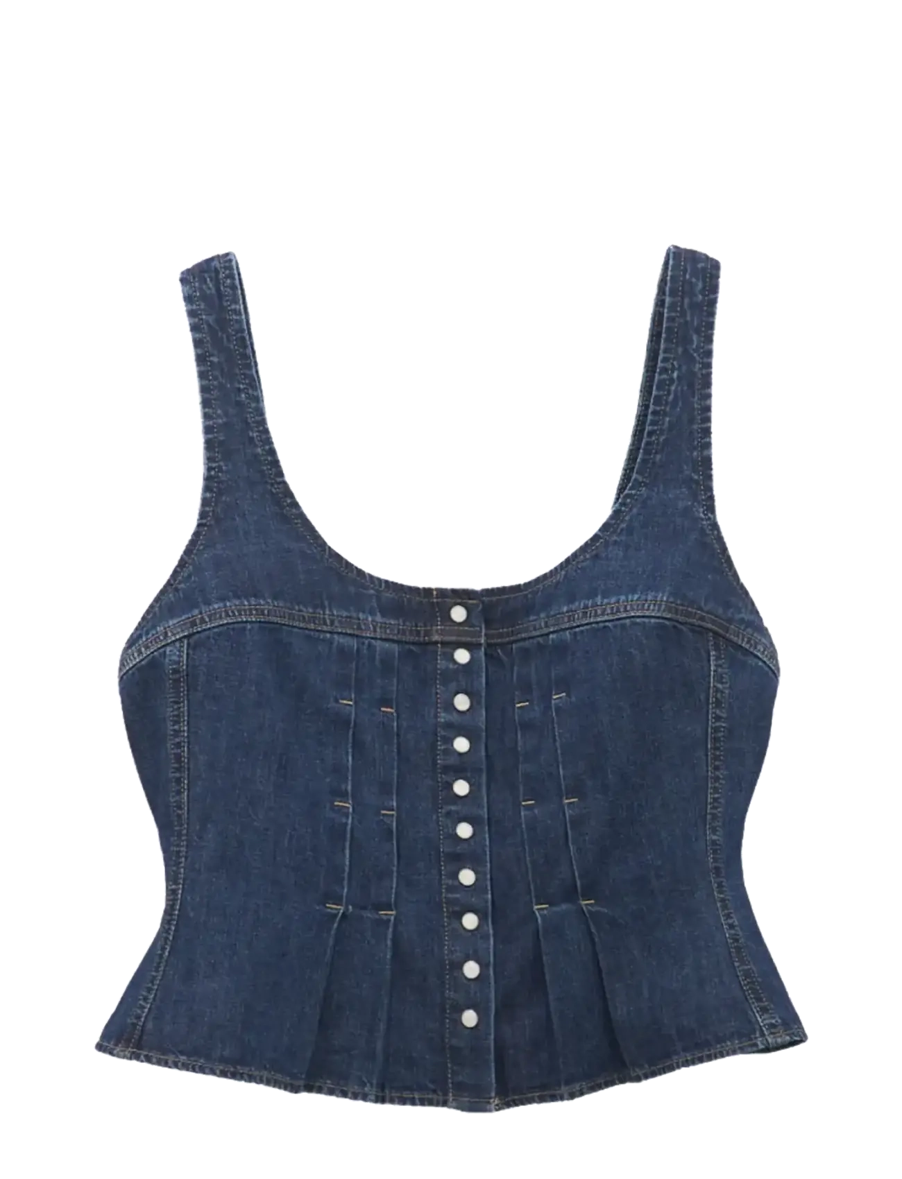 WRANGLER Pleated Corset Oberteil Blau - Lx00 - Damen