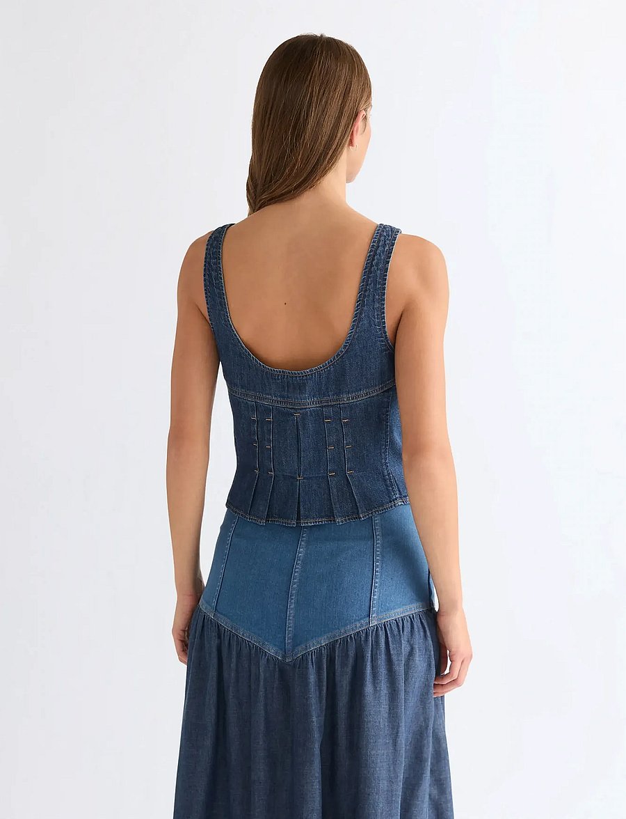 Wrangler - PLEATED CORSET TOP - crop tops - lone rider - 2