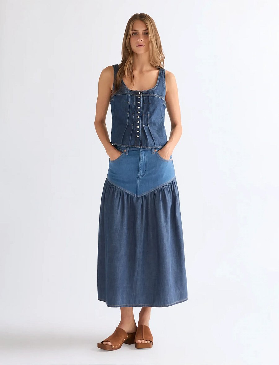 Wrangler - PLEATED CORSET TOP - crop tops - lone rider - 3