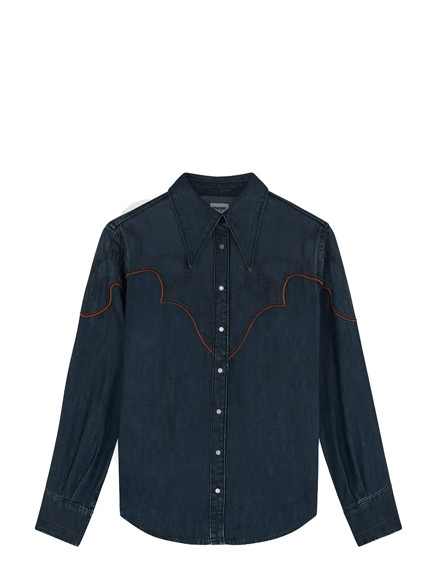 Wrangler - WESTERN YOKE SHIRT - jeanshemden - saloon shadow - 1