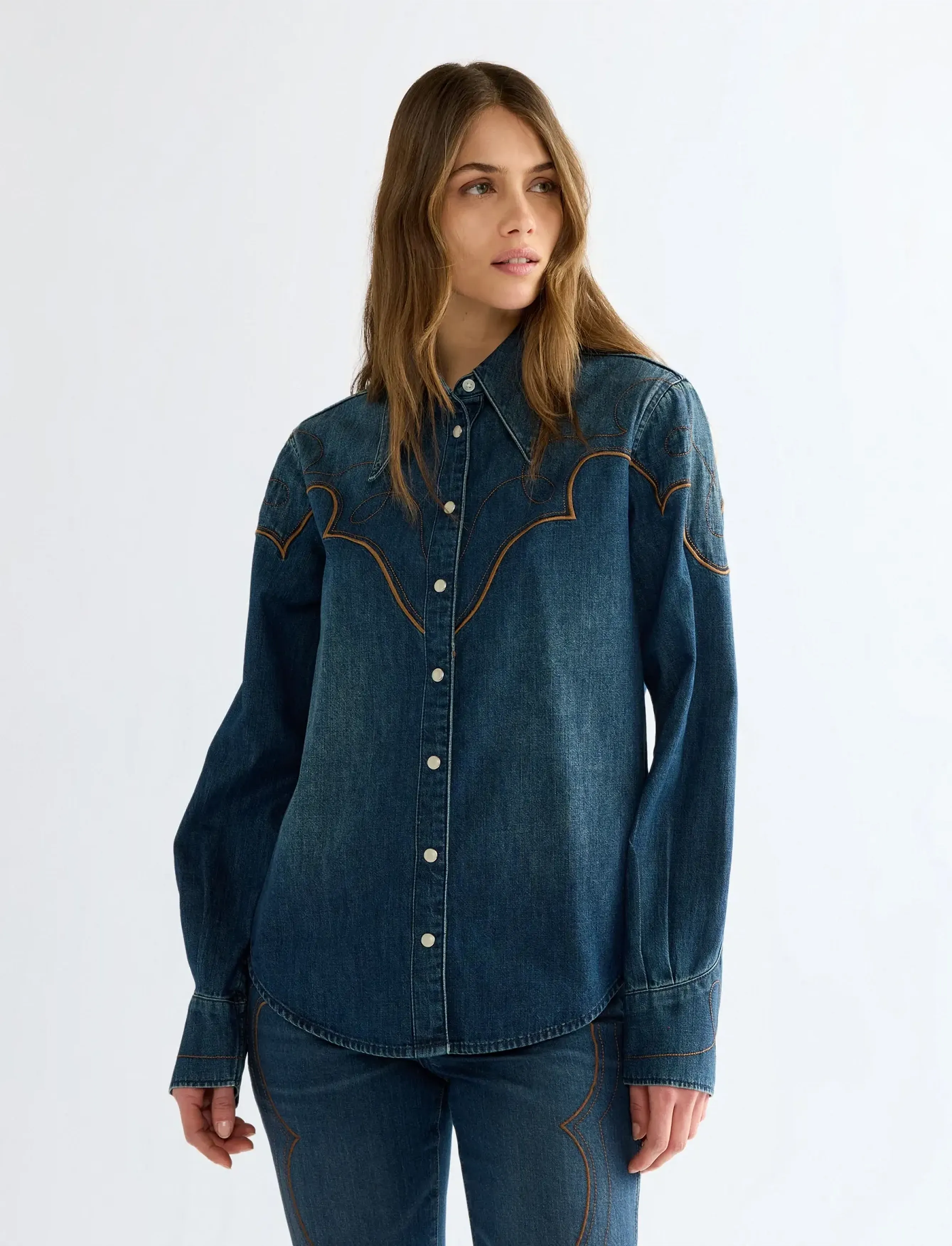 Wrangler WESTERN YOKE SHIRT - Hemden - SALOON SHADOW / navy