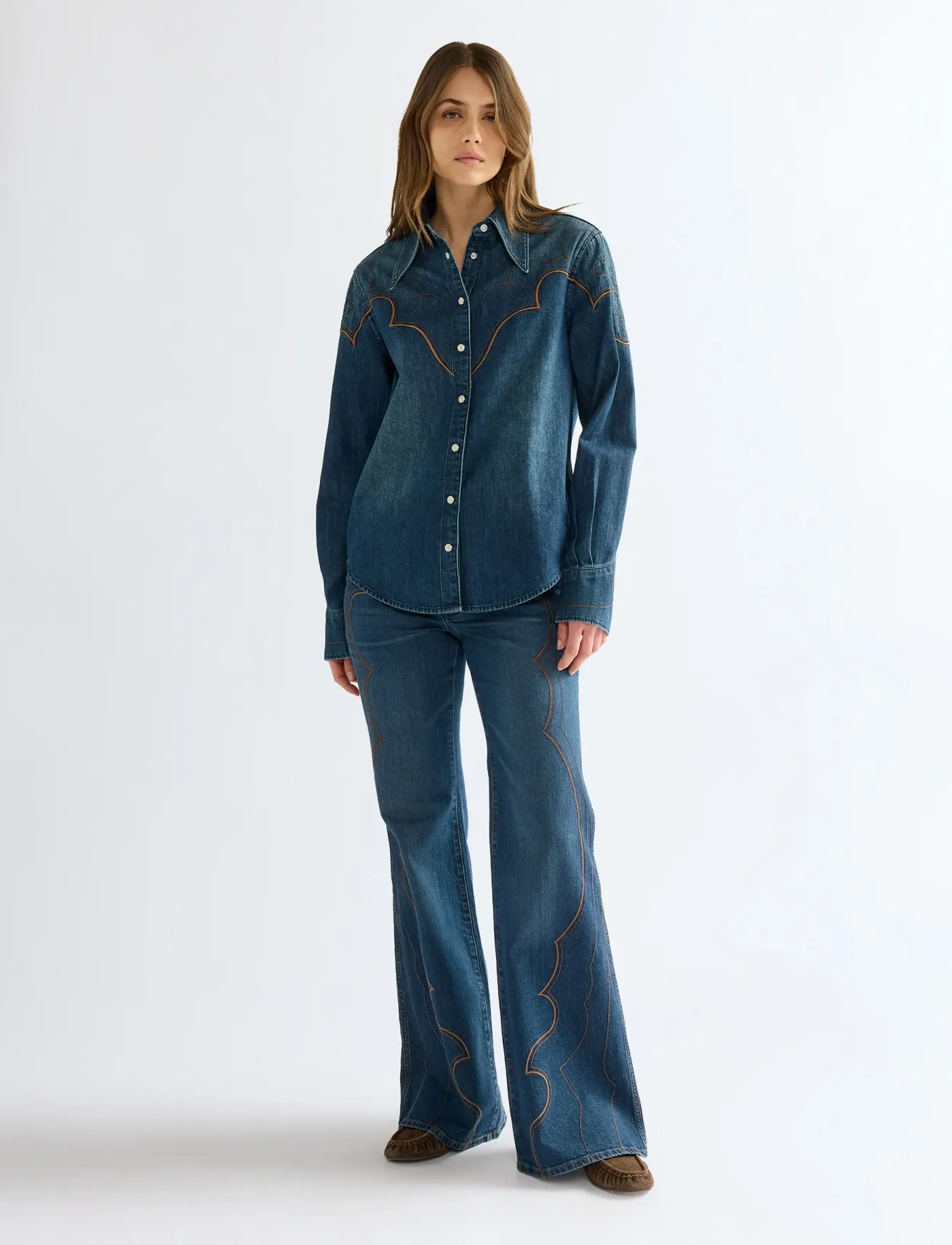 Wrangler - WESTERN YOKE SHIRT - jeanshemden - saloon shadow - 3