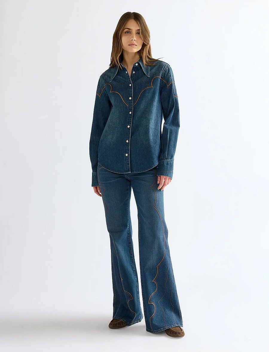 Wrangler - WESTERN YOKE SHIRT - jeanshemden - saloon shadow - 3
