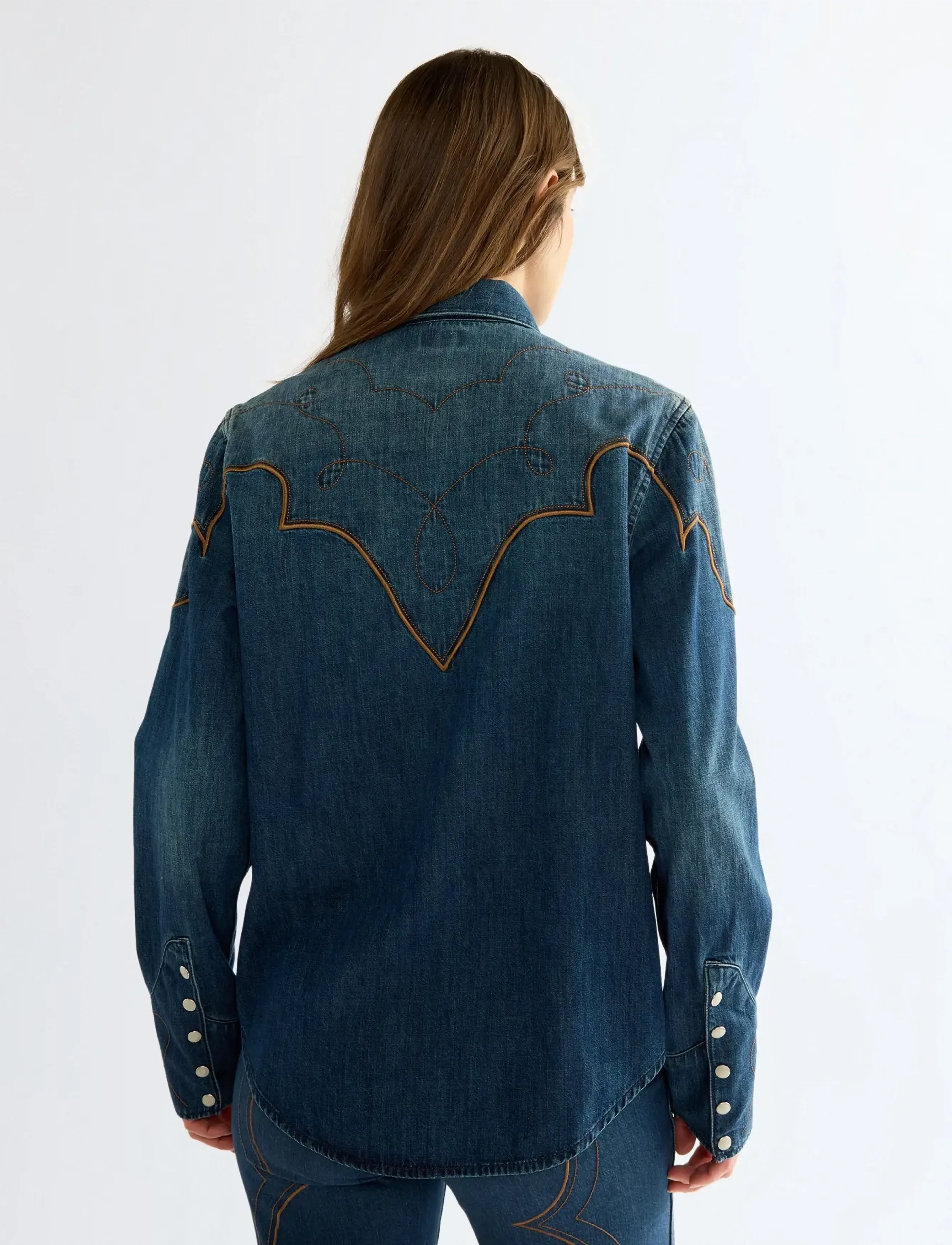 Wrangler - WESTERN YOKE SHIRT - jeanshemden - saloon shadow - 4