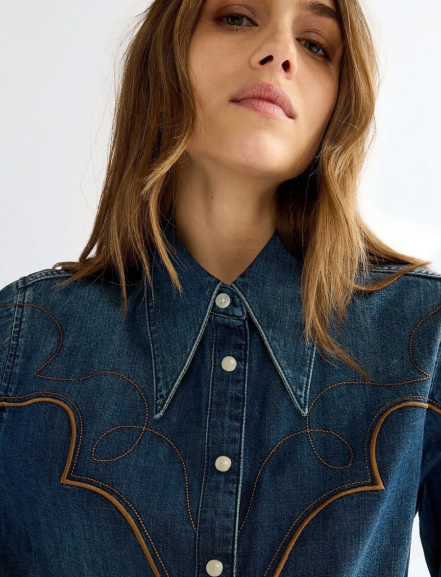 Wrangler - WESTERN YOKE SHIRT - jeanshemden - saloon shadow - 5