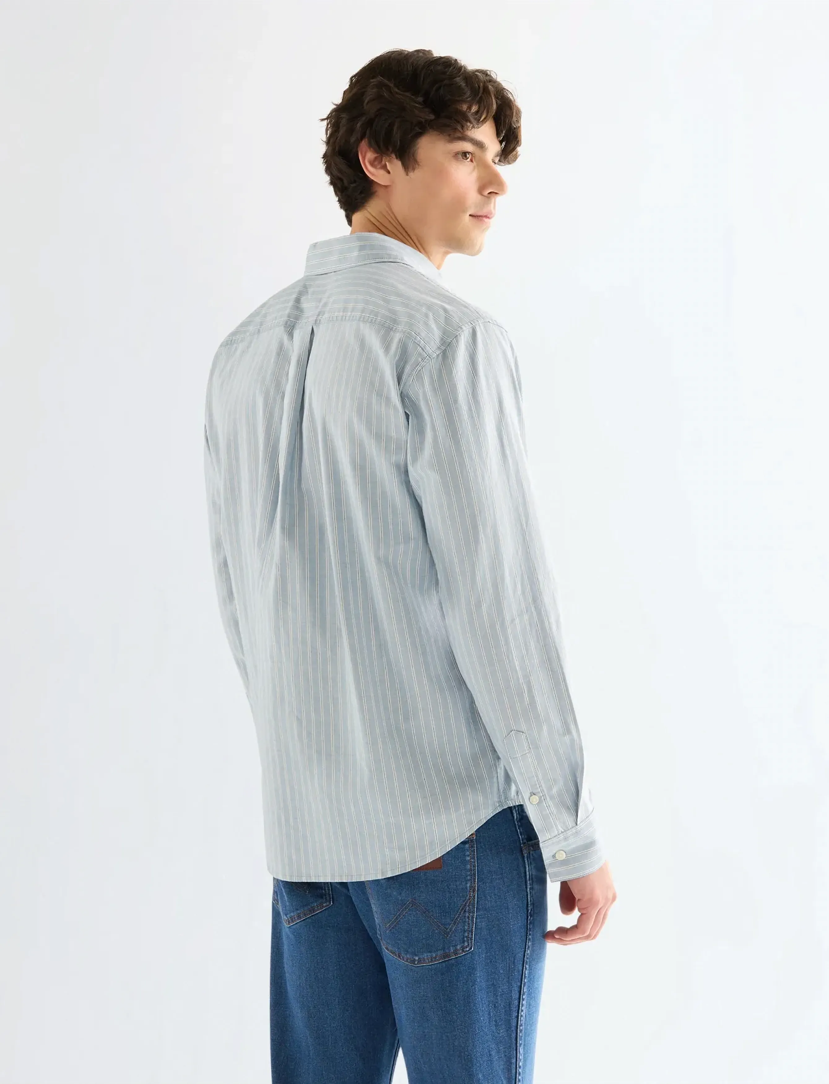 Wrangler - 1 PKT SHIRT - laveste priser - blue stripe - 3