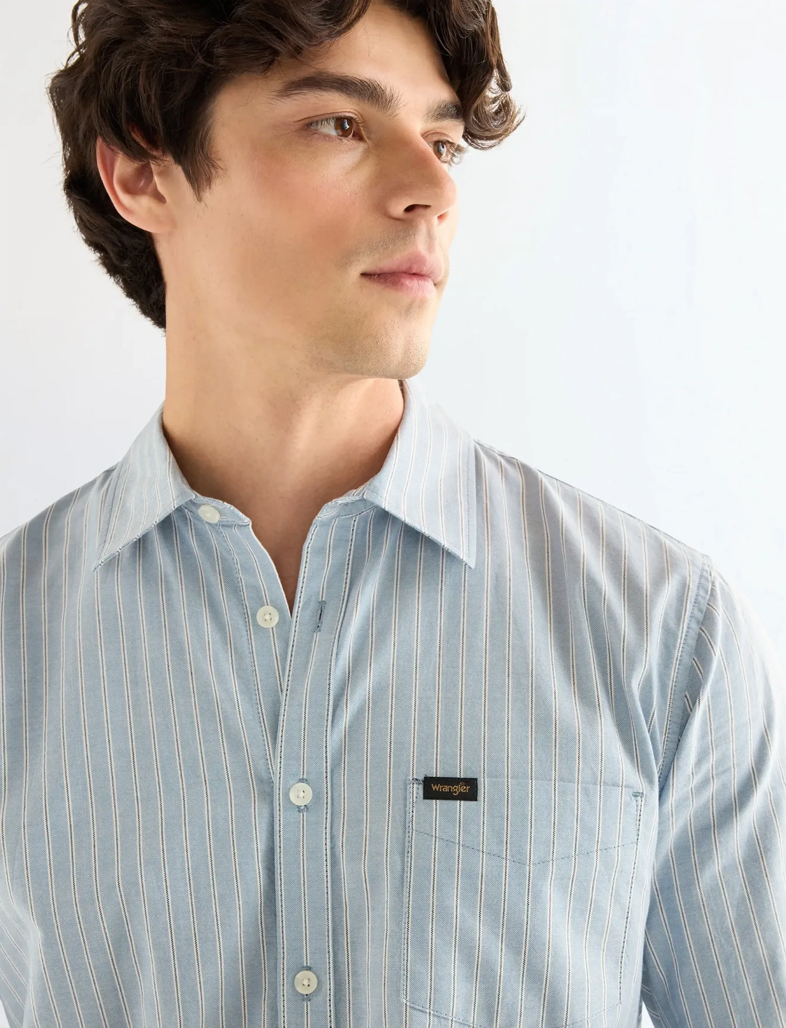 Wrangler - 1 PKT SHIRT - laveste priser - blue stripe - 5