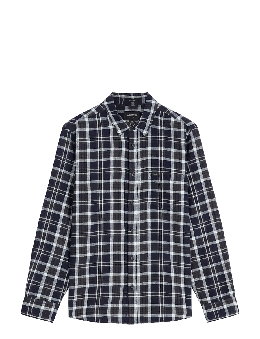 Wrangler - 1 PKT SHIRT - gestreifte hemden - dark indigo - 1